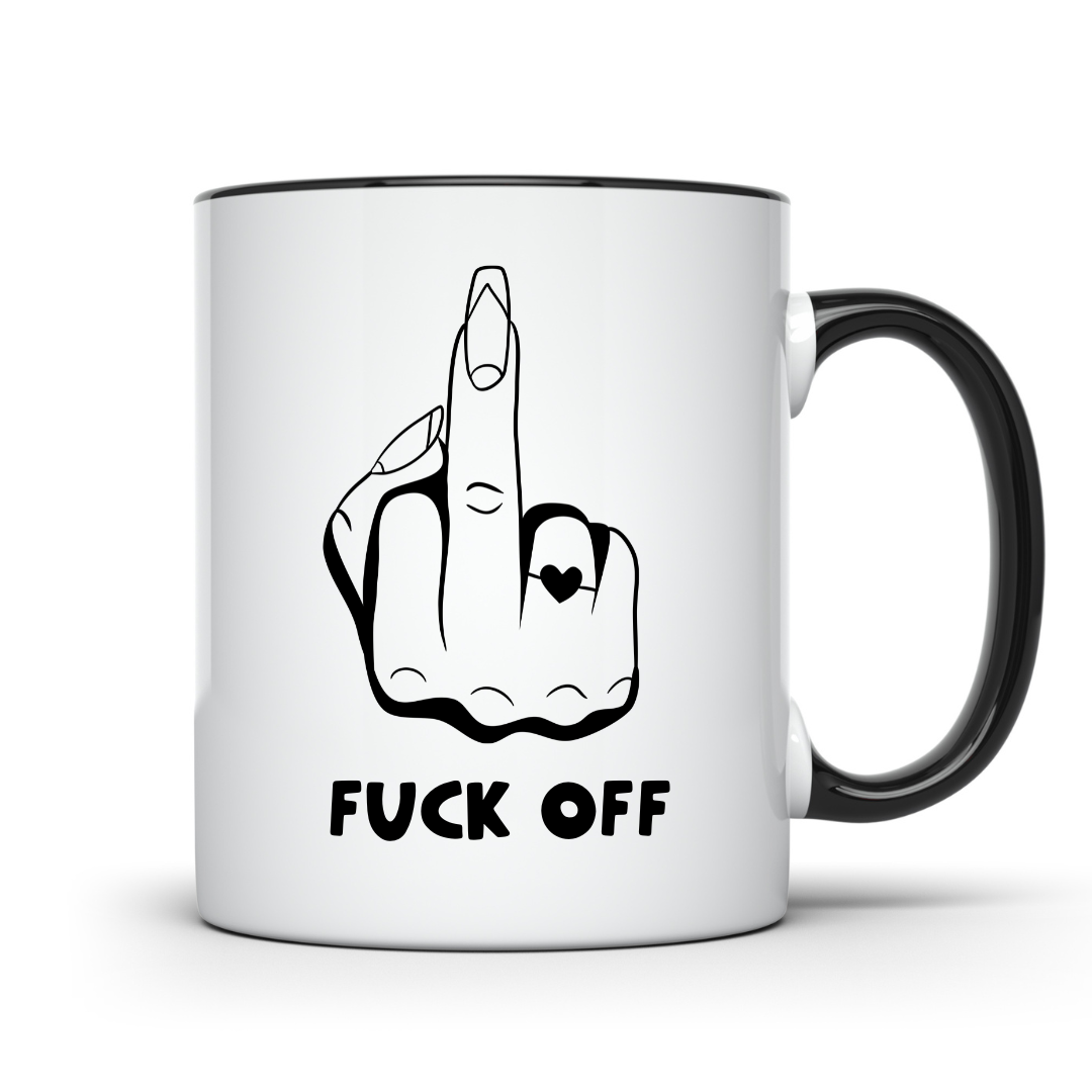 Fuck Off Middle Finger Female Mug