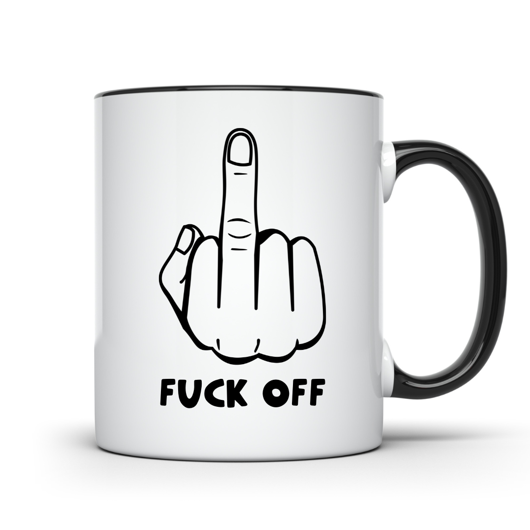 Fuck Off Middle Finger Male Mug